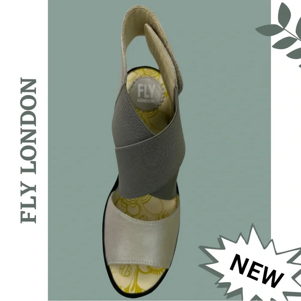 Fly  London Yuba Open Toe
Sandal Wedge 385 Borgogna
Silver Size 9 - 9.5 US 40 Eu - Picture 7 of 8